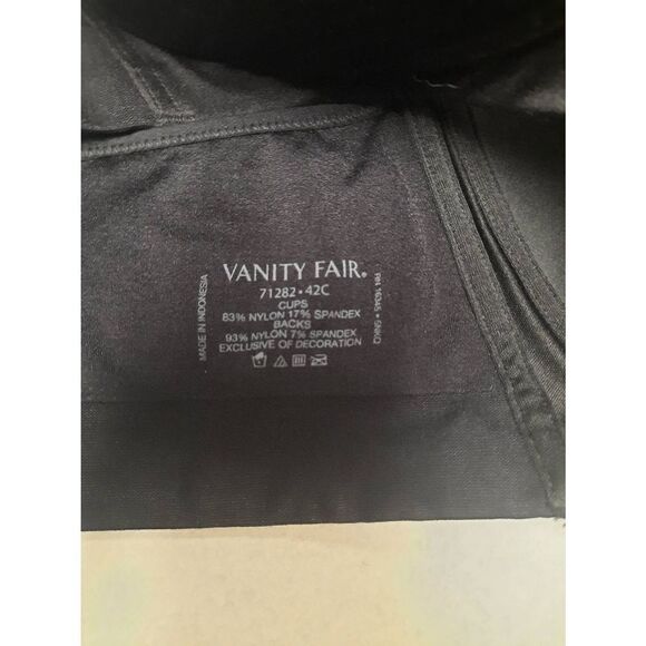 Vanity Fair Beyond Comfort Full Figure Wireless Bra 42 C Black - Picture 3 of 3